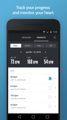 Screenshot of the application Azumio Instant Heart Rate - #4