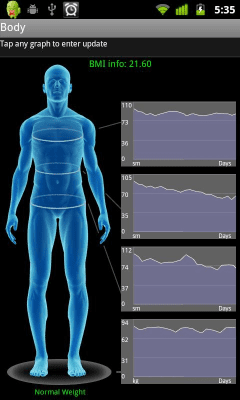 Screenshot of the application Pedometer - #2