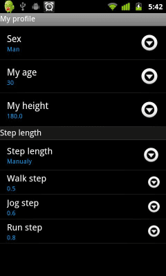 Screenshot of the application Pedometer - #6