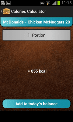 Screenshot of the application Calorie Calculator Free - #3