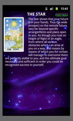 Screenshot of the application Tarot Reading - #5