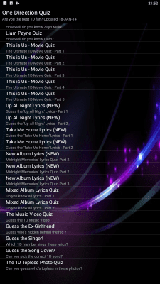 Screenshot of the application One Direction quiz & 1D games - #3