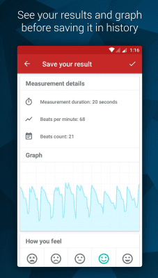 Screenshot of the application Pulse - measure your pulse - #3