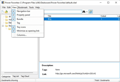 Screenshot of the application Power Favorites - #2