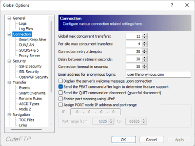 Screenshot of the application CuteFTP - #10