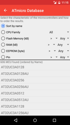 Screenshot of the application ATmicro Database - #3