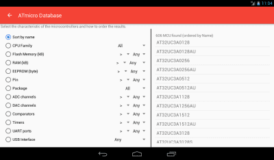 Screenshot of the application ATmicro Database - #6