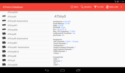 Screenshot of the application ATmicro Database - #8