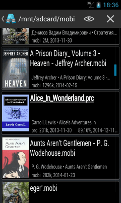 Screenshot of the application AlReader - #6
