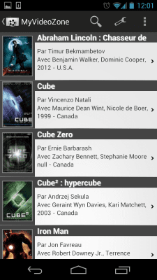 Screenshot of the application MyVideoZone - #2
