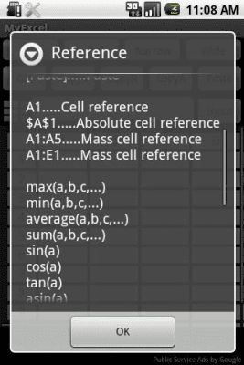 Screenshot of the application My Excel - #2