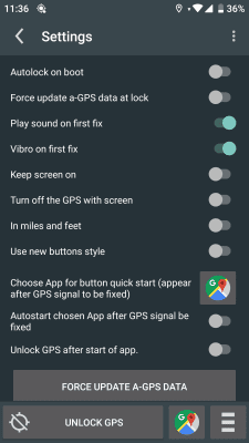 Screenshot of the application GPS Locker - #2