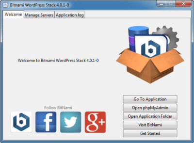 Screenshot of the application BitNami WordPress Stack - #1