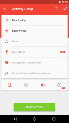 Screenshot of the application Runtastic Road Bike GPS - #6
