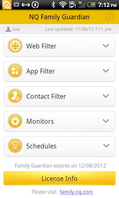 Screenshot of the application NQ Family Guardian - #2