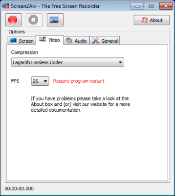 Screenshot of the application Screen2Avi - #2