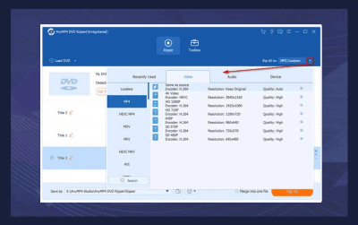 Screenshot of the application AnyMP4 DVD Ripper - #2