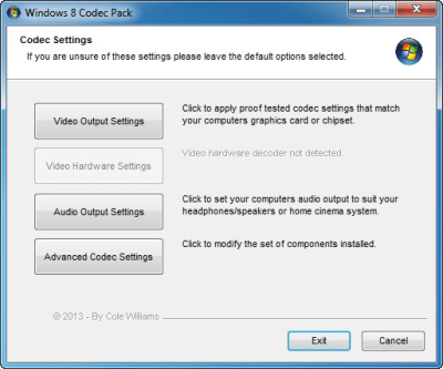 Screenshot of the application Windows 8 Codecs Pack - #5