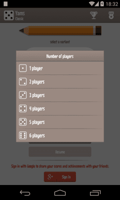 Screenshot of the application Yatzy (dice game) - #2