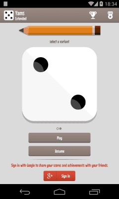 Screenshot of the application Yatzy (dice game) - #6