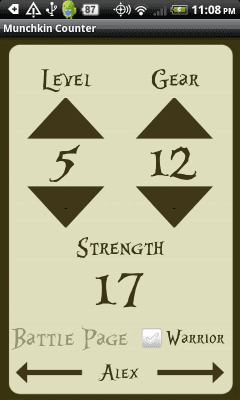 Screenshot of the application Munchkin Counter - #2