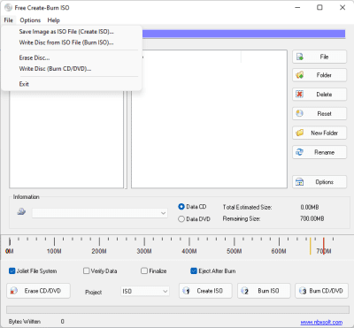 Screenshot of the application Create-Burn ISO Image - #2