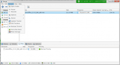 Screenshot of the application Deluge - #3