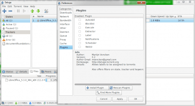 Screenshot of the application Deluge - #5