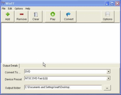 Screenshot of the application WinFF - #2