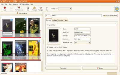 Screenshot of the application GCstar - #3