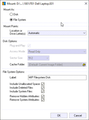 Screenshot of the application Mount Image Pro - #2
