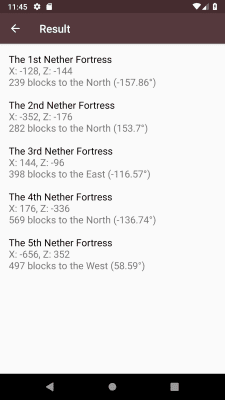 Screenshot of the application Fortress Finder for Minecraft - #3