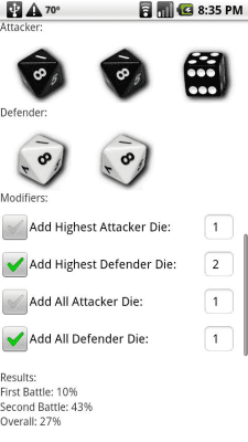 Screenshot of the application Risk Odds Calculator - #2