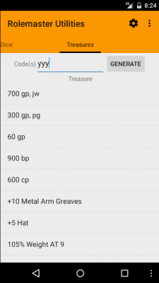 Screenshot of the application Rolemaster Utilities (Free) - #2