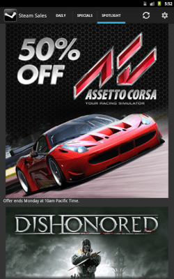 Screenshot of the application Steam Sales - #8