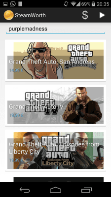 Screenshot of the application SteamWorth - #2