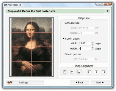 Screenshot of the application PosteRazor Portable - #4