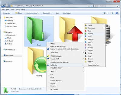 Screenshot of the application Teorex FolderIco - #2