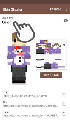 Screenshot of the application Skin Stealer for Minecraft - #2