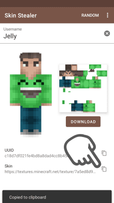 Screenshot of the application Skin Stealer for Minecraft - #4