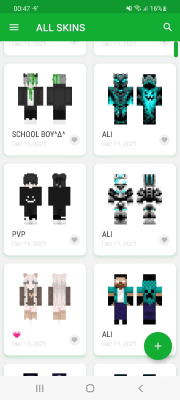 Screenshot of the application Skin World - #10