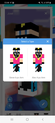 Screenshot of the application Skin Editor for Minecraft PE (3D) - #3