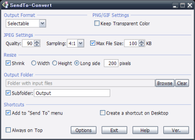 Screenshot of the application SendTo-Convert - #2
