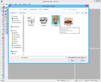 Screenshot of the application Vextractor - #2