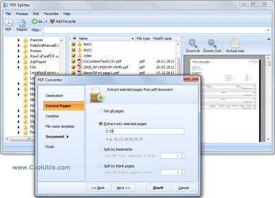 Screenshot of the application CoolUtils PDF Splitter - #2