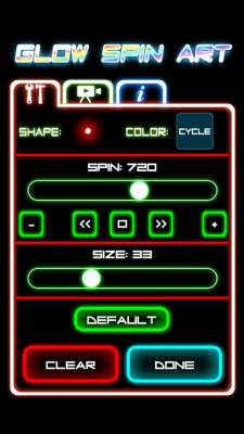 Screenshot of the application Glow Spin Art - #5