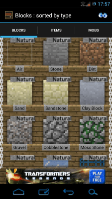 Screenshot of the application Encyclopaedia Minecraftica - #2