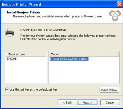 Screenshot of the application Bonjour Print Services for Windows - #3