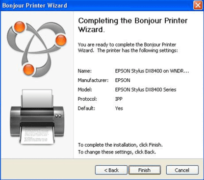 Screenshot of the application Bonjour Print Services for Windows - #4
