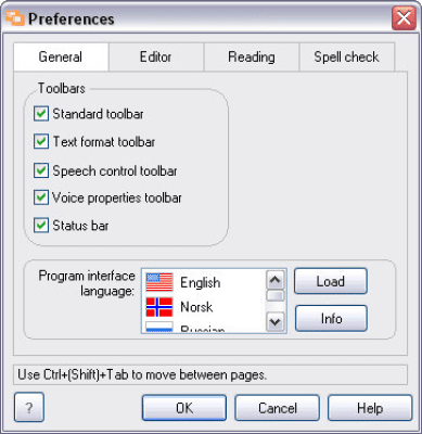 Screenshot of the application Speaking Notepad 5 - #2